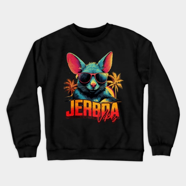 Retro Wave Chillout Jerboa Crewneck Sweatshirt by Miami Neon Designs